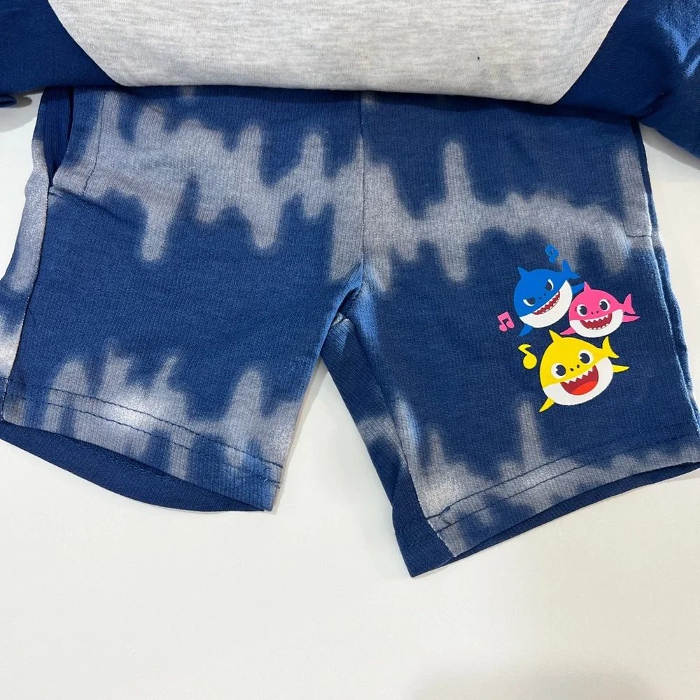 Boys Baby Shark Active‎ 3 Piece Tee & Shorts Outfit Set Size 2T Pinkfong